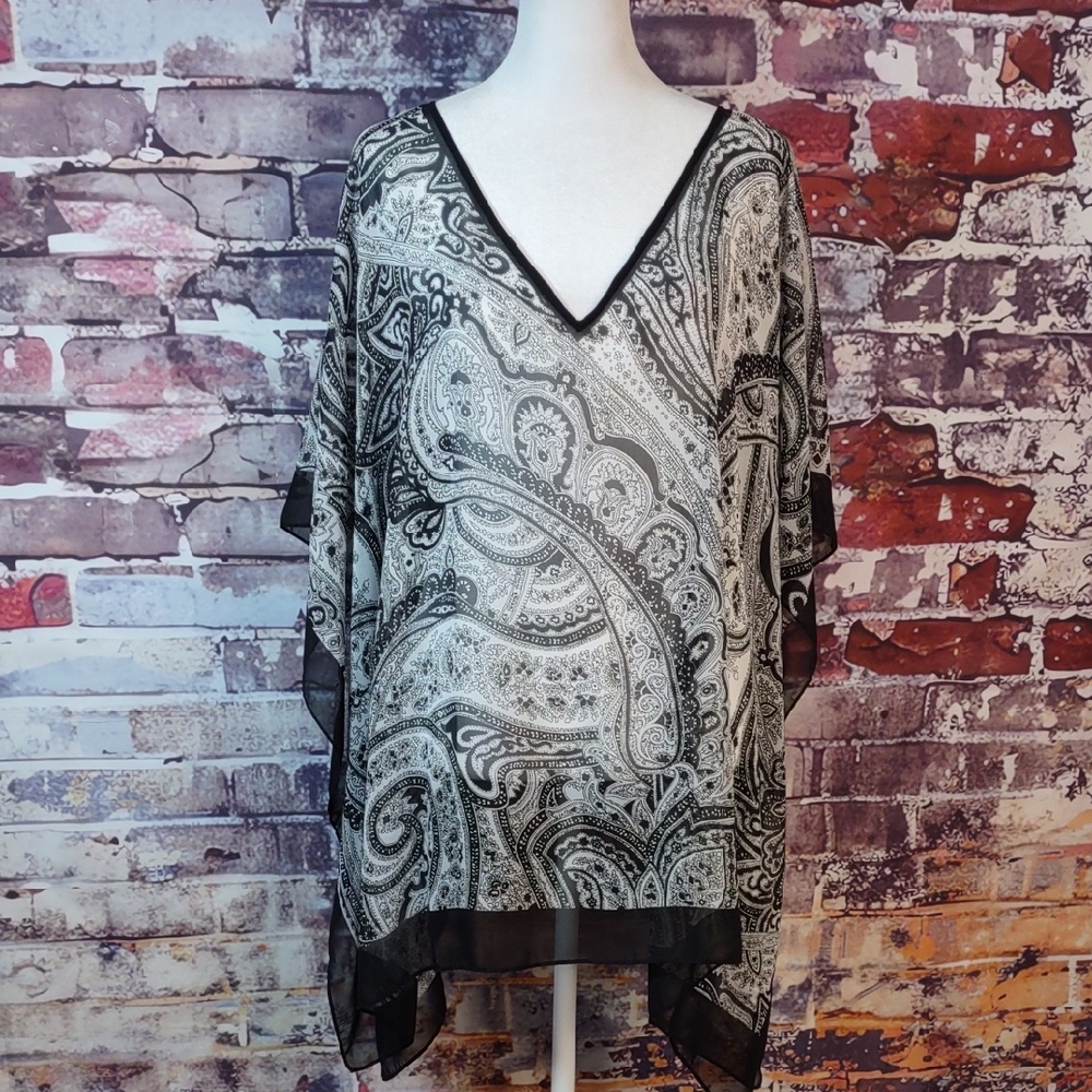 Talbot's Semi-sheer Poncho Style Top